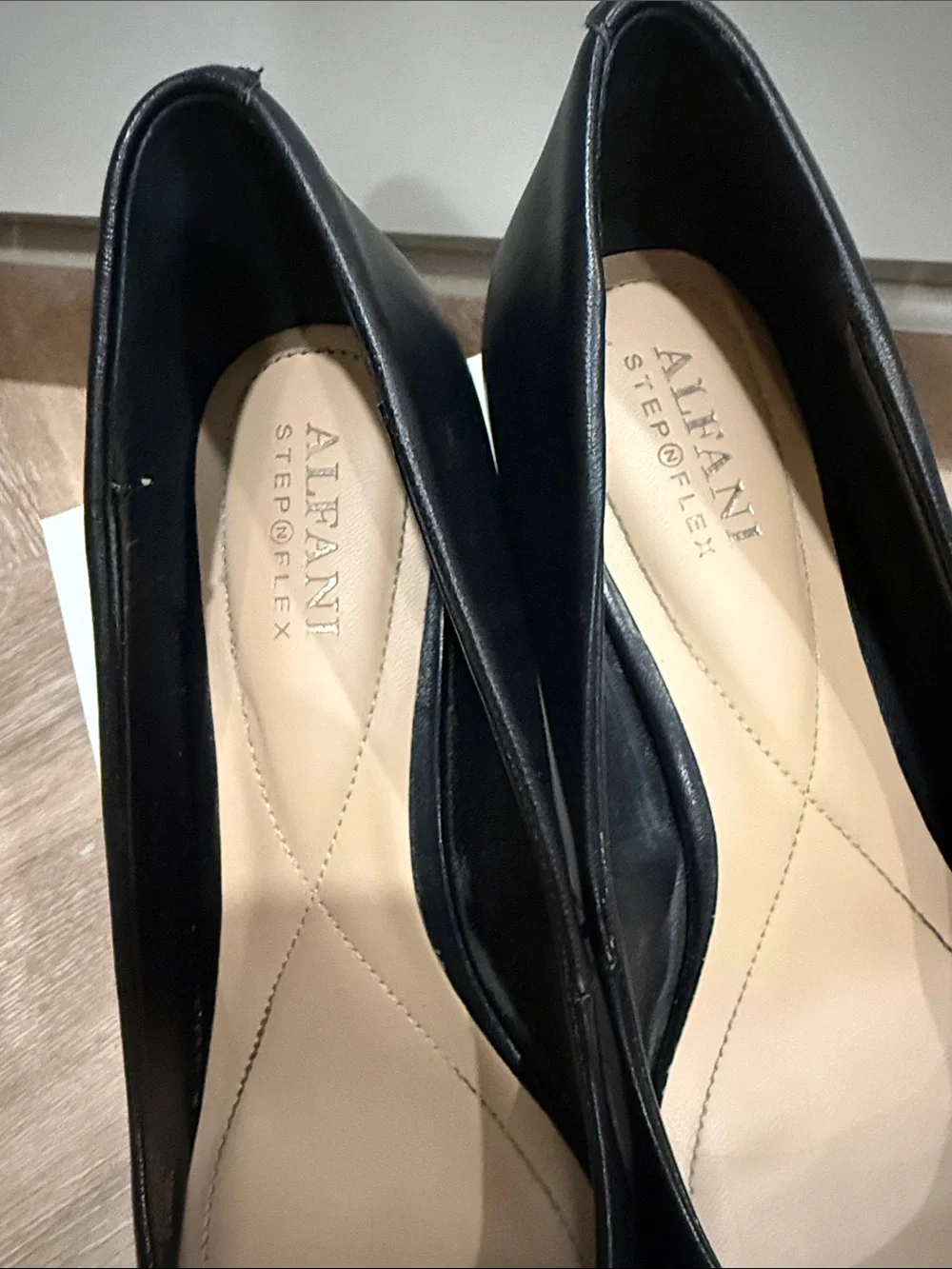 Alfani Black Pointed-Toe Leather Pumps